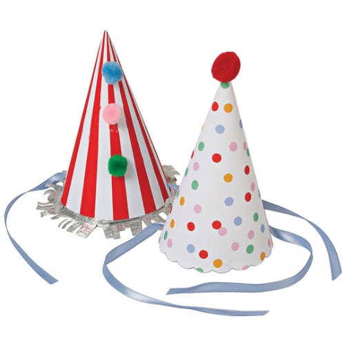 [MeriMeri] Spots@Stripes Party Hats (x8)