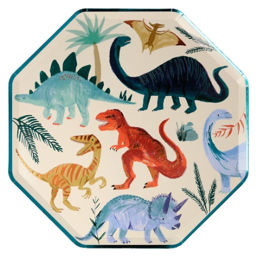 [MeriMeri] Dinosaur Kingdom Dinner Plates  (x 8)