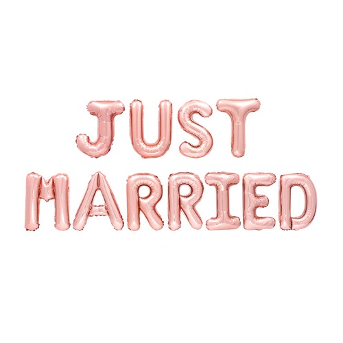 [은박알파벳]  Just Married (로즈골드)